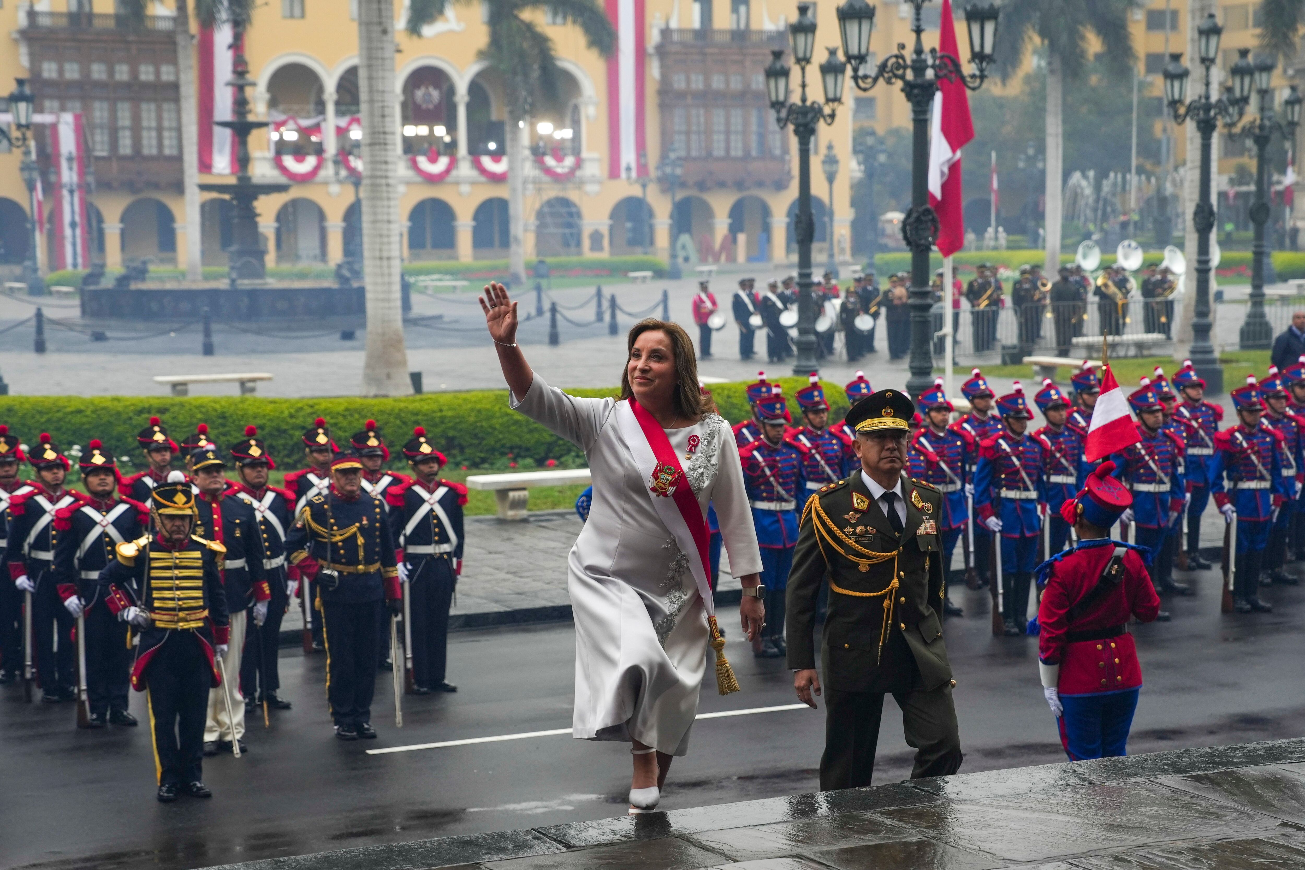 La presidenta de Perú, Dina Boluarte (AP Foto/Guadalupe Pardo)