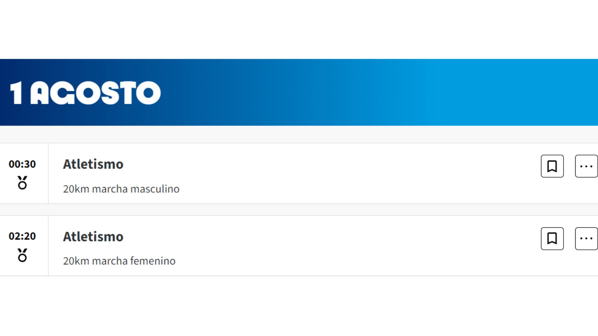 Horarios de la marcha atlética en París 2024.