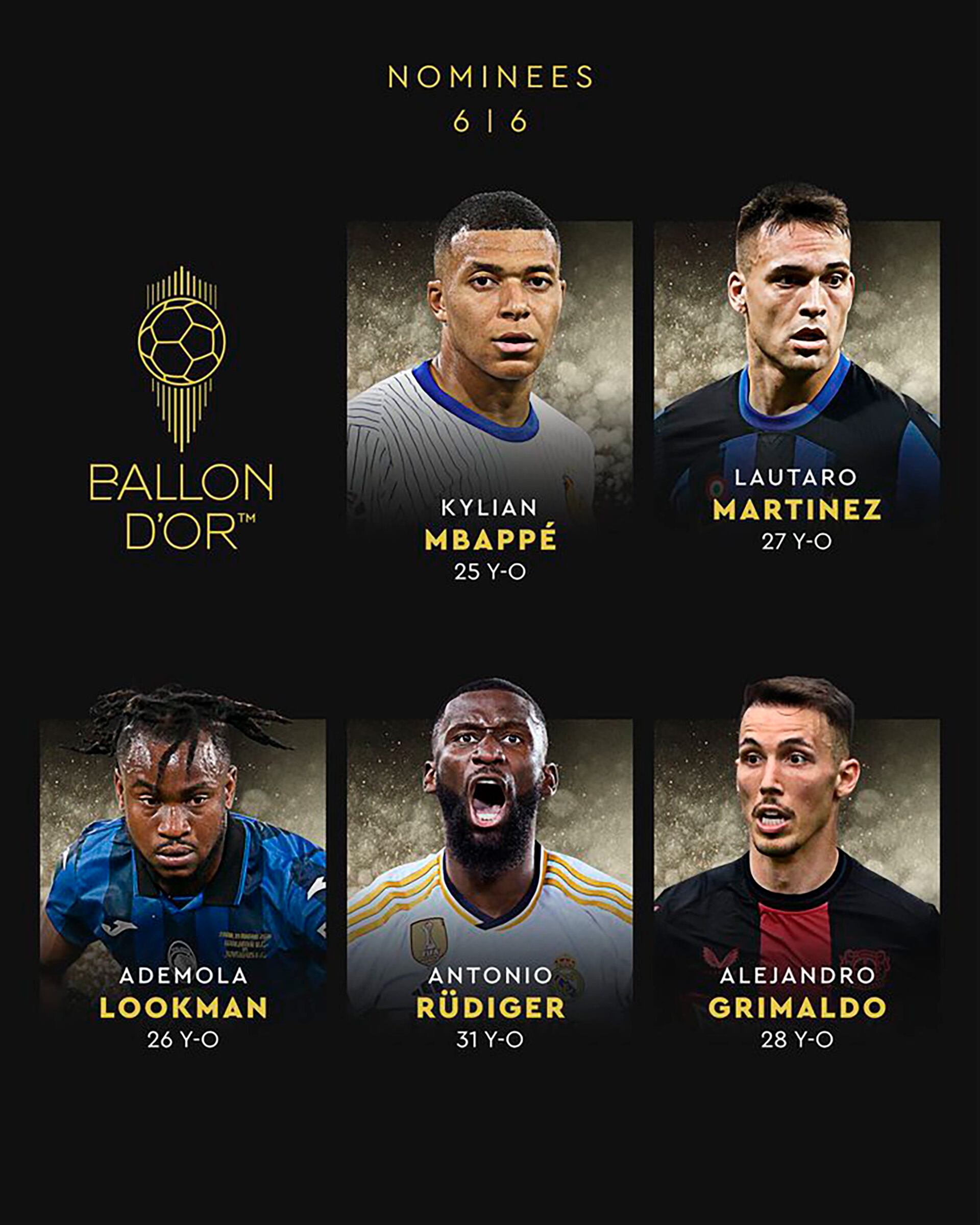 Los nominados al Balón de Oro