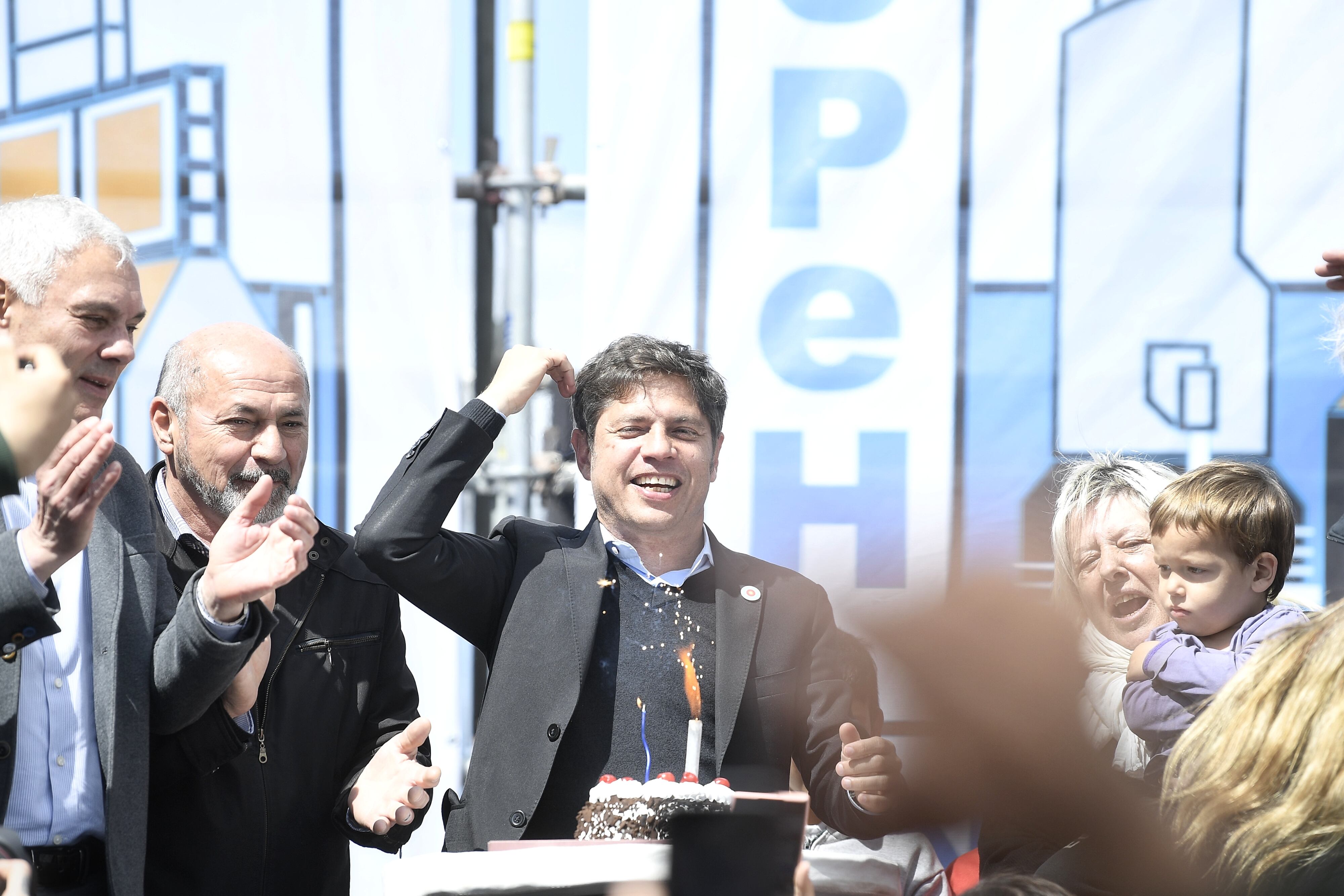 Axel Kicillof Mario Secco Fabián Cagliardi acto en Ensenada