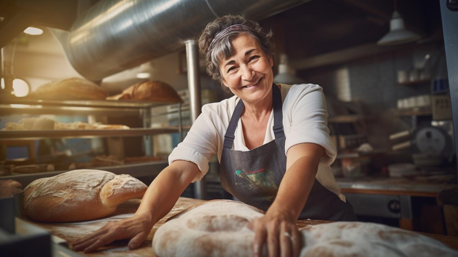 Experiencia y pasión se entrelazan: una mujer mayor amasa pan con maestría en la cocina de una panadería. Su labor refleja el arte del oficio, un trabajo que va más allá de la edad. Descubre la tradición en cada masa. (Imagen Ilustrativa Infobae)