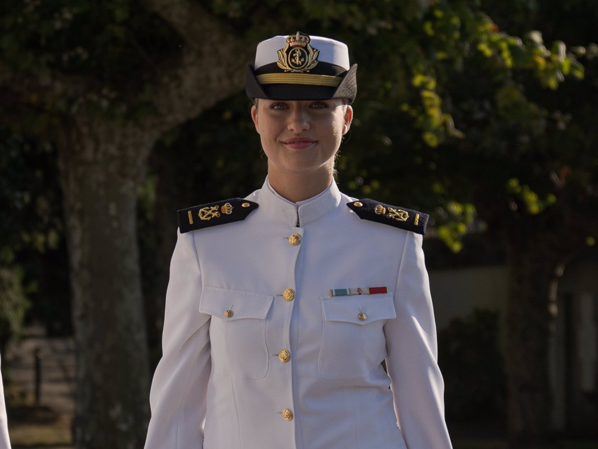 La princesa Leonor a su llegada a la Escuela Naval de Marín. (Elena Fernández/Europa Press)
