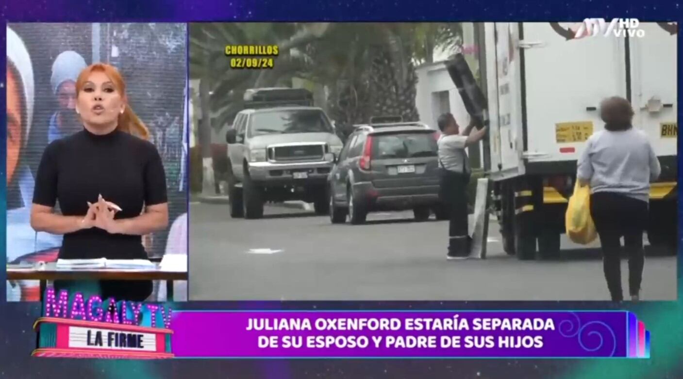 Juliana Oxenford y Milovan Radovic en medio de rumores de separación luego de una mudanza inesperada. (Captura: Magaly TV La Firme)