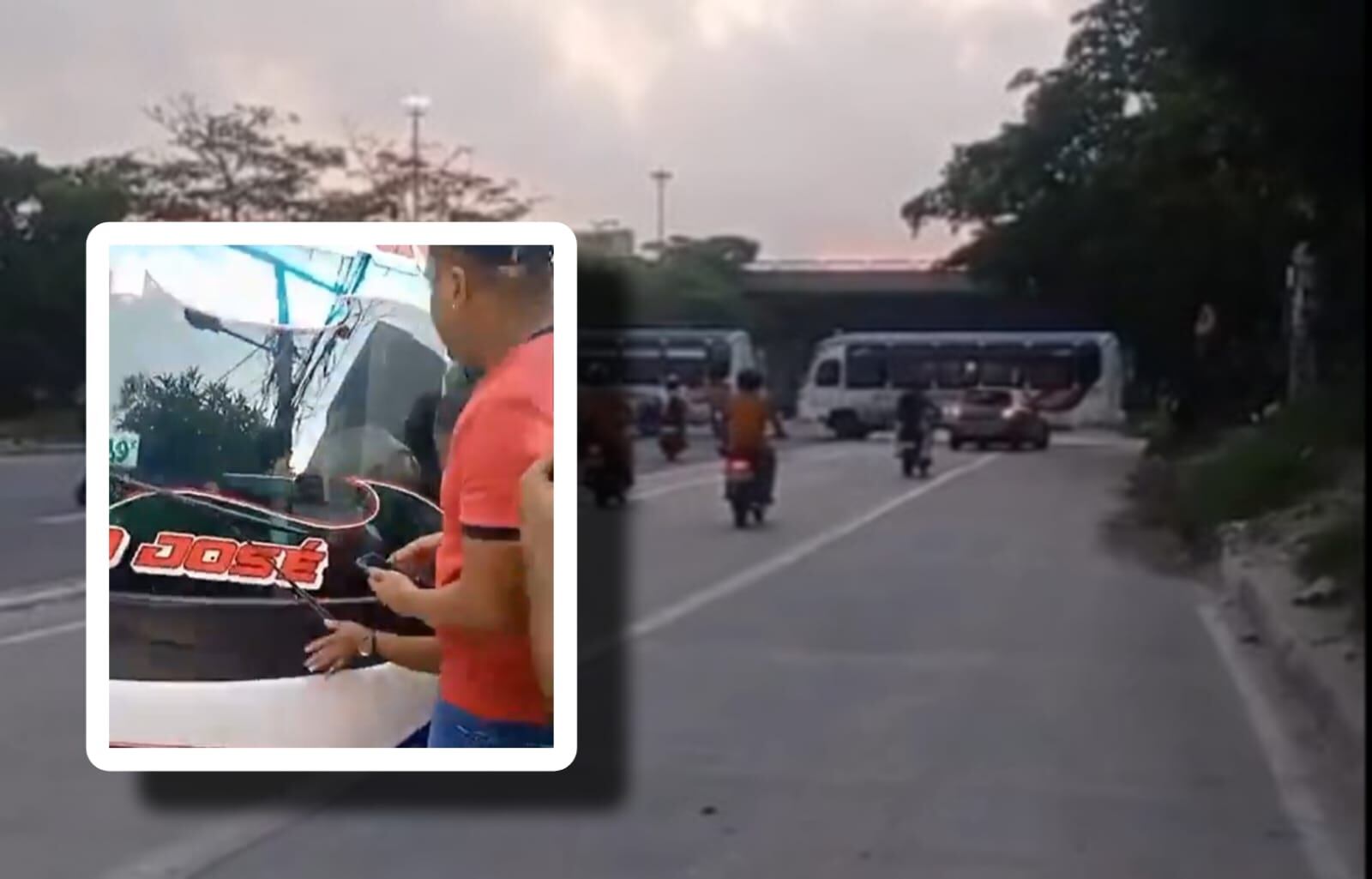 Bloqueos estratégicos afectan la entrada y salida de viajeros, además de la distribución de alimentos. Los conductores reclaman mejores condiciones de seguridad tras el asesinato de un colega - crédito captura de pantalla @ctvbarranquilla / @luchovoltios / X