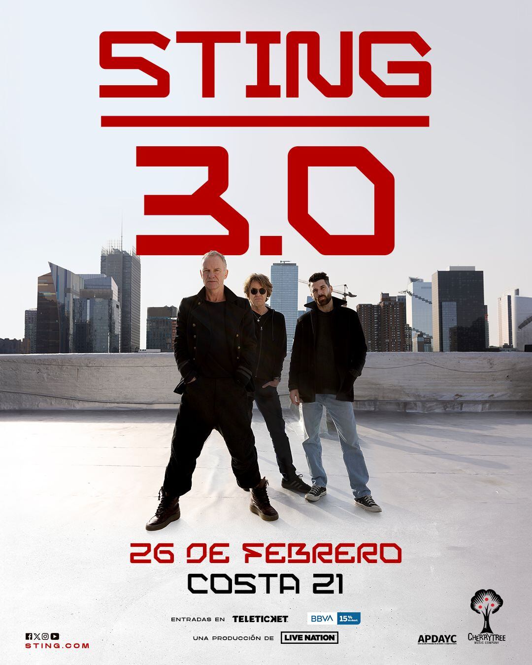 Afiche oficial del concierto de Sting.