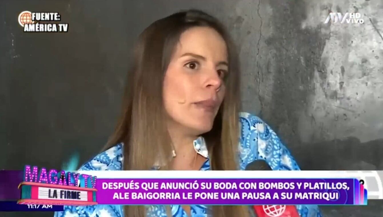 Alejandra Baigorria pone en pausa su boda con Said Palao: “Las cosas pueden ir cambiando”. (Captura: Magaly TV La Firme)