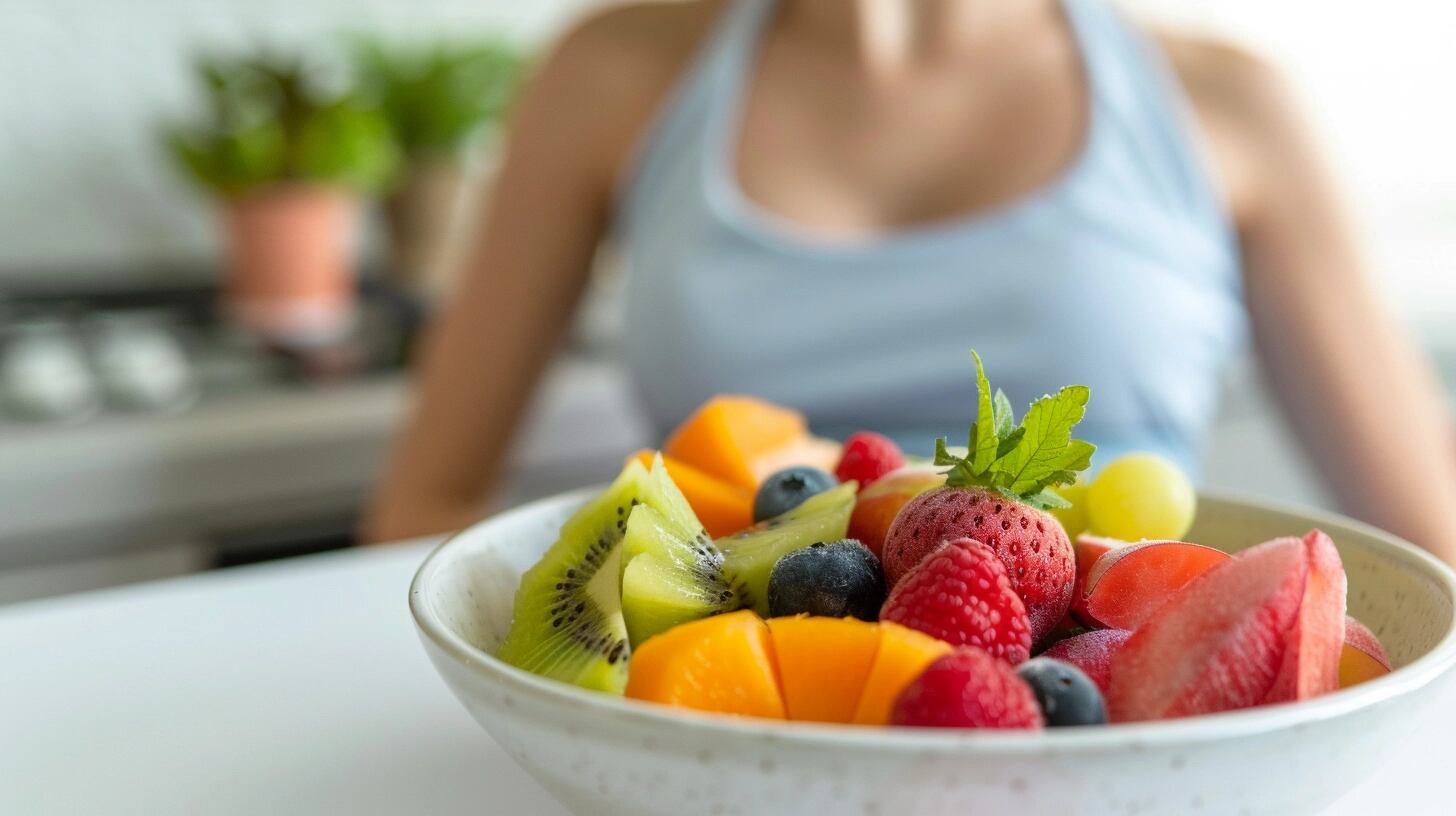 Joven preparando un desayuno saludable con un surtido de frutas coloridas, destacando la importancia de la alimentación equilibrada y rica en nutrientes. Este acto matutino subraya su dedicación a una dieta saludable, reforzando el valor de las vitaminas y la hidratación para un bienestar óptimo. (Imagen ilustrativa Infobae)