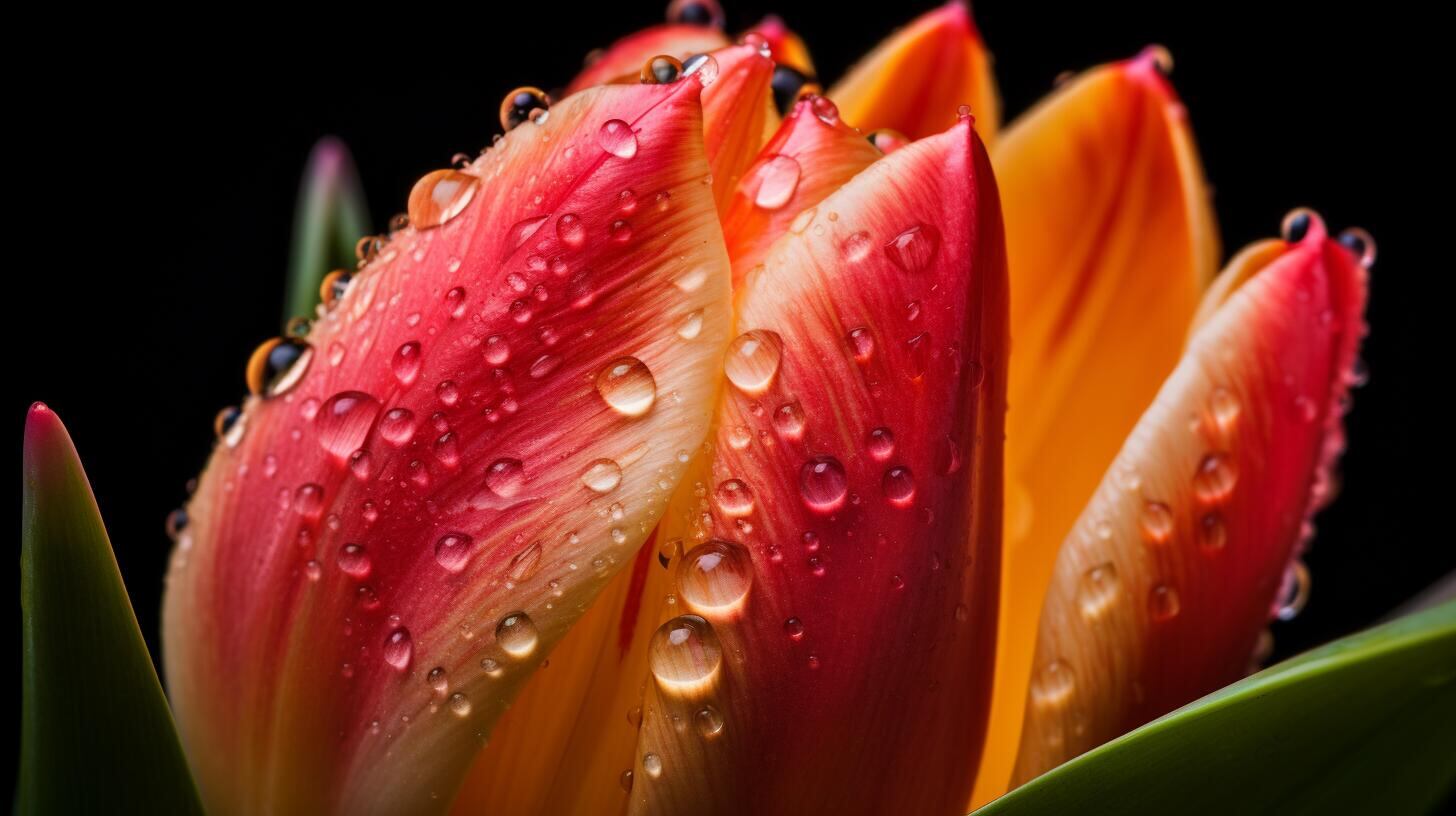 Detalle impresionante de flores rojas en macrofotografía, resaltando su belleza y frescura con pequeñas gotas de agua que realzan la pureza natural. Una representación visual de la exquisita botánica en su esplendor. (Imagen ilustrativa Infobae)