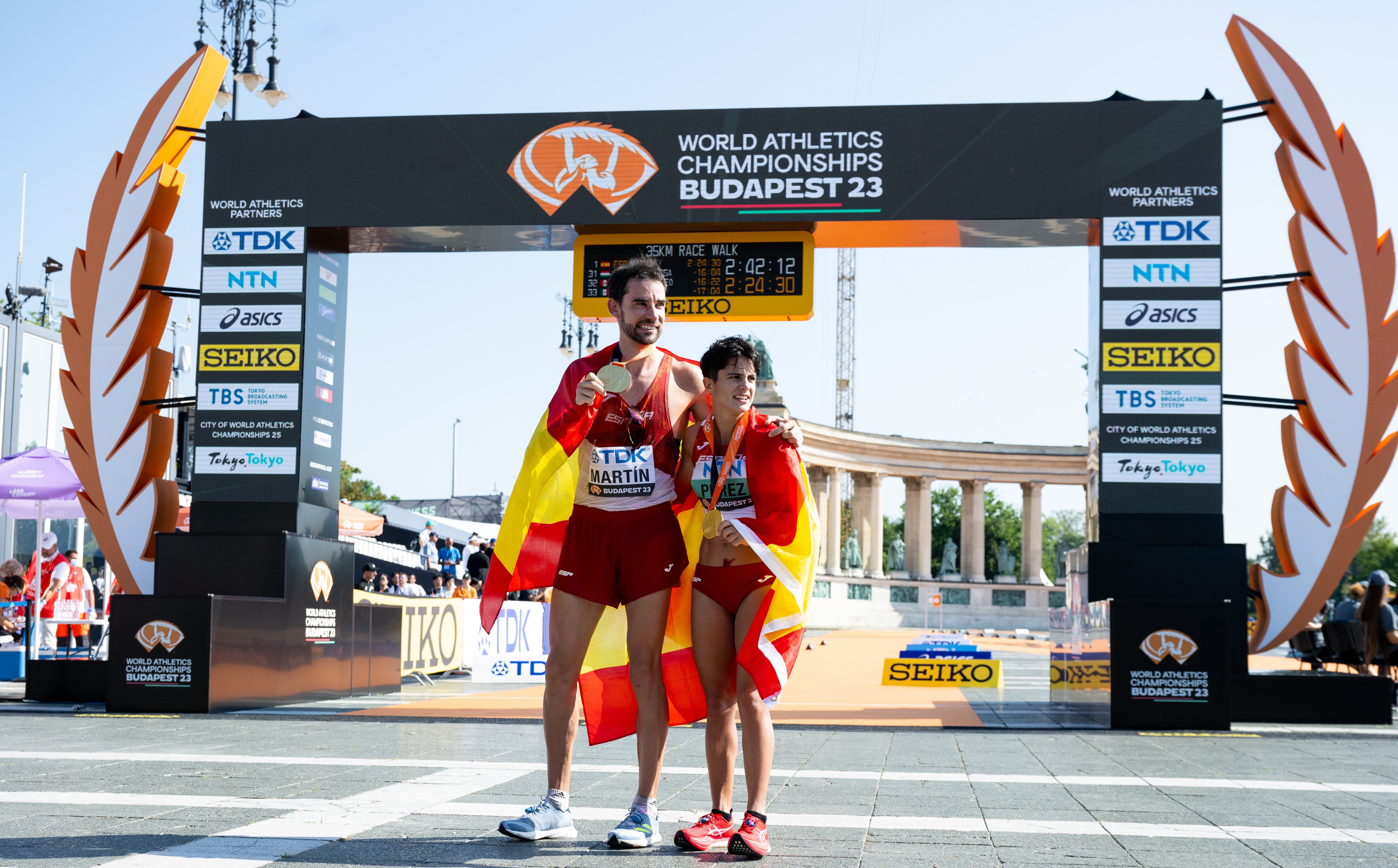 María Perez y Alvaro Martin en el Mundial de 2023. (Sven Hoppe/dpa)