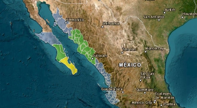 Sistema de Alertamiento de Protección Civil por cercanía de ciclón tropical