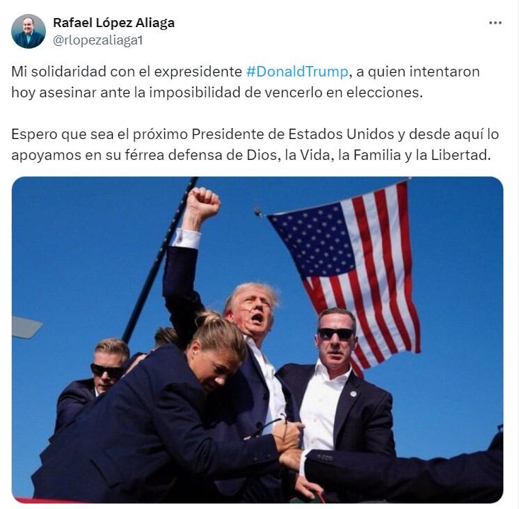 Aliaga se pronuncia por el ataque contra Trump