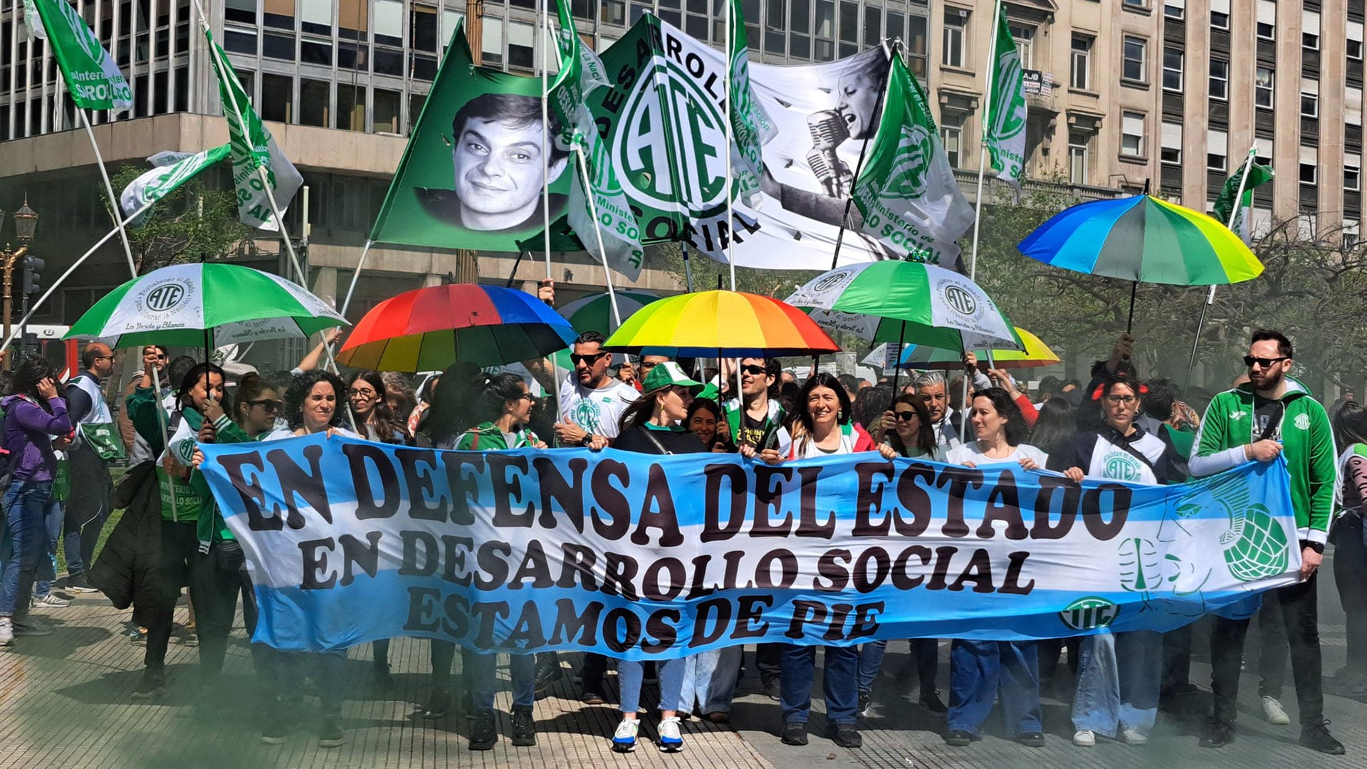 protesta sindicato ATE Plaza de Mayo