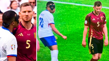 El tenso cruce entre Mbappé y Vertonghen: empujón, manotazo y grito de gol en la cara en el triunfo de Francia ante Bélgica por la Eurocopa