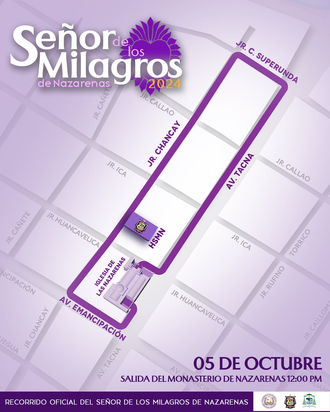 Recorrido del 5 de octubre. (Foto: Facebook Hermandad del Señor de los Milagros)