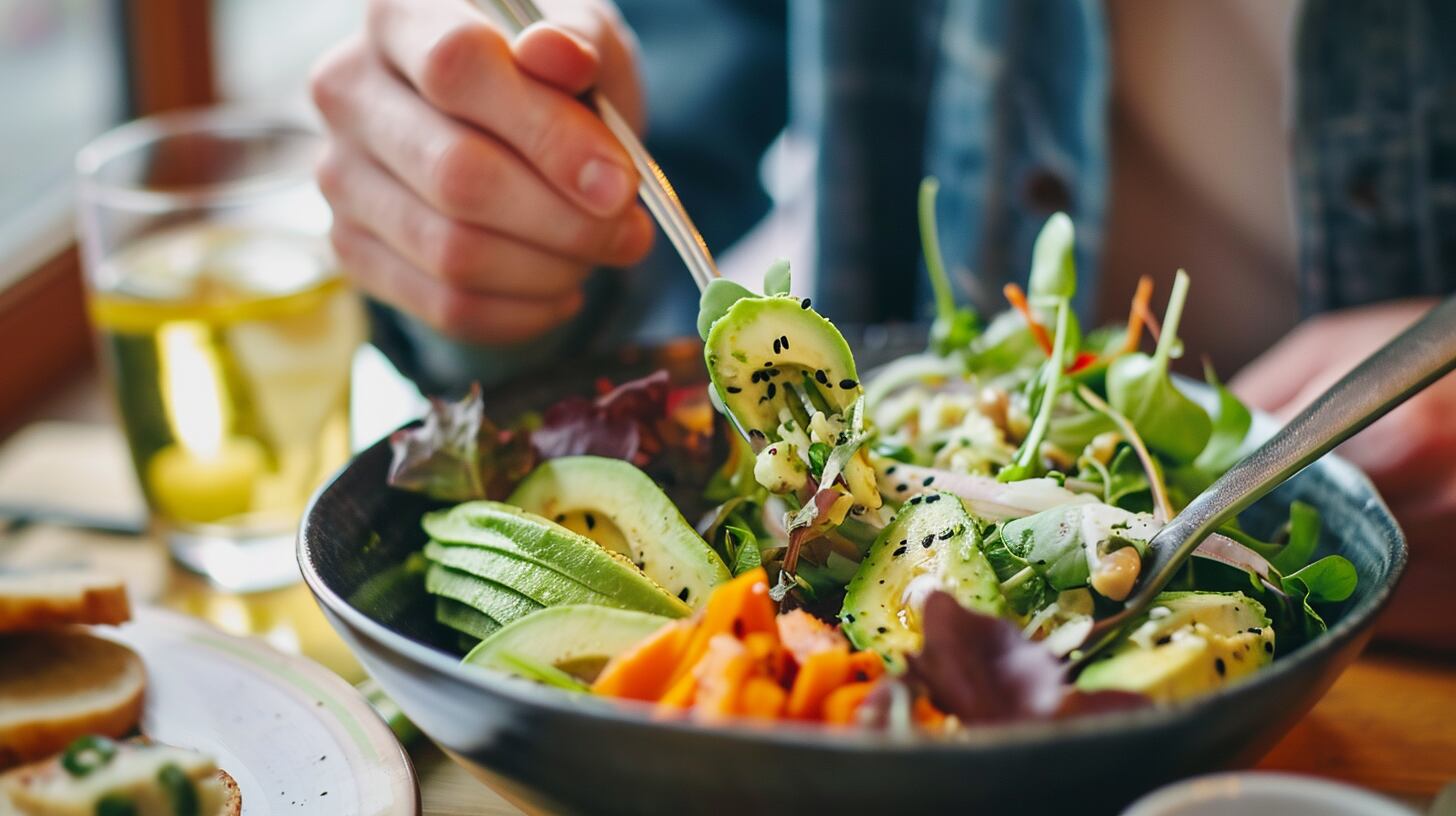 una persona come un plato de ensalada de palta - (Imagen Ilustrativa Infobae)