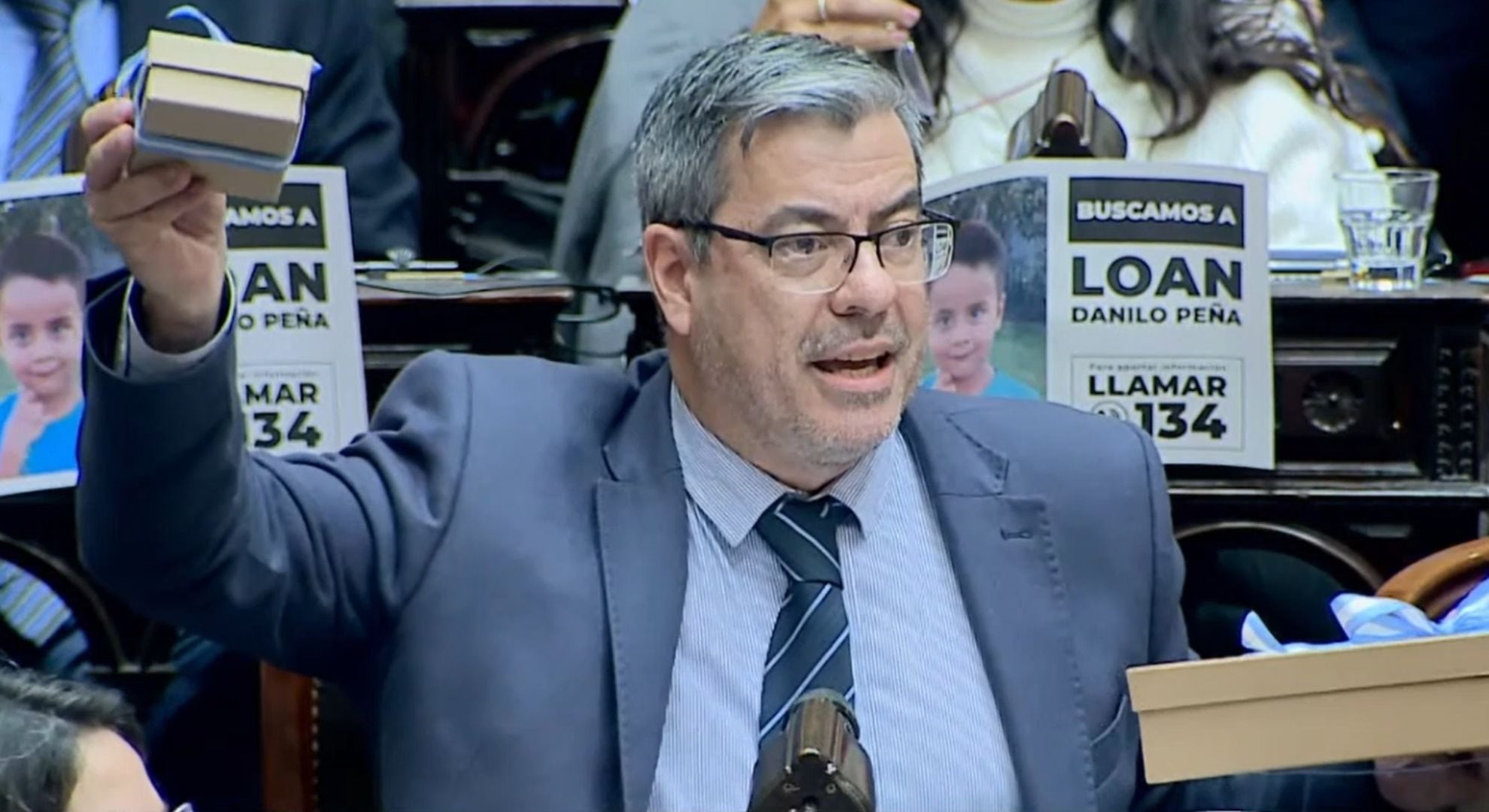 Germán Martínez durante su exposición en la sesión de Diputados por la Ley Bases