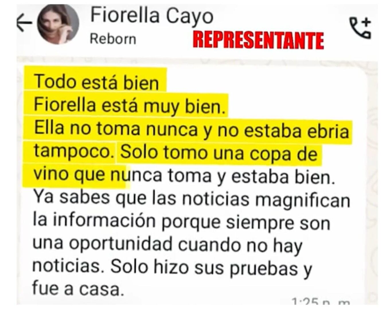 Fiorella Cayo negó haber manejado bajo los efectos del alcohol.