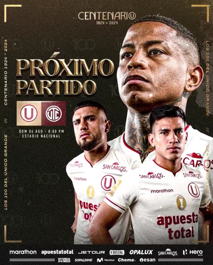 Universitario se medirá ante UTC por la fecha 5 del Torneo Clausura.