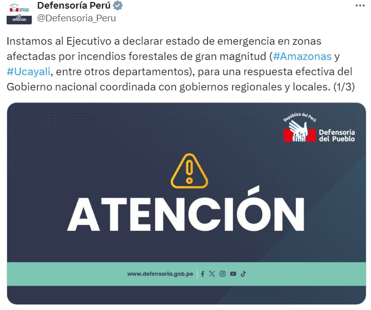 Comunicado Defensoría del Pueblo