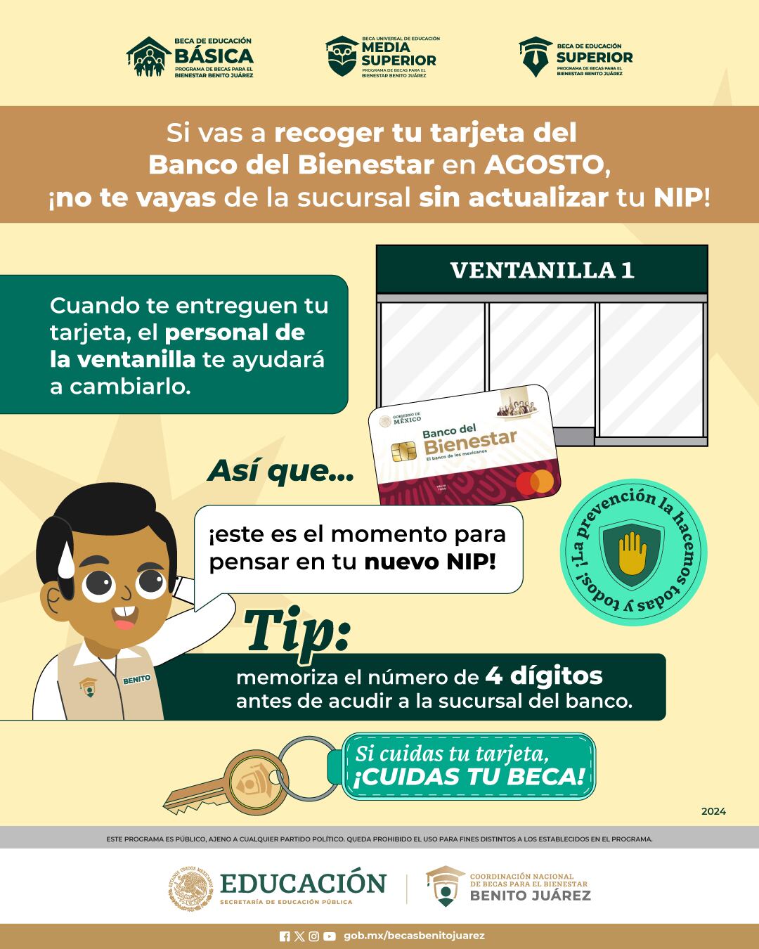 Banco del Bienestar-NIP-Beca Benito Juárez-México-12 de agosto