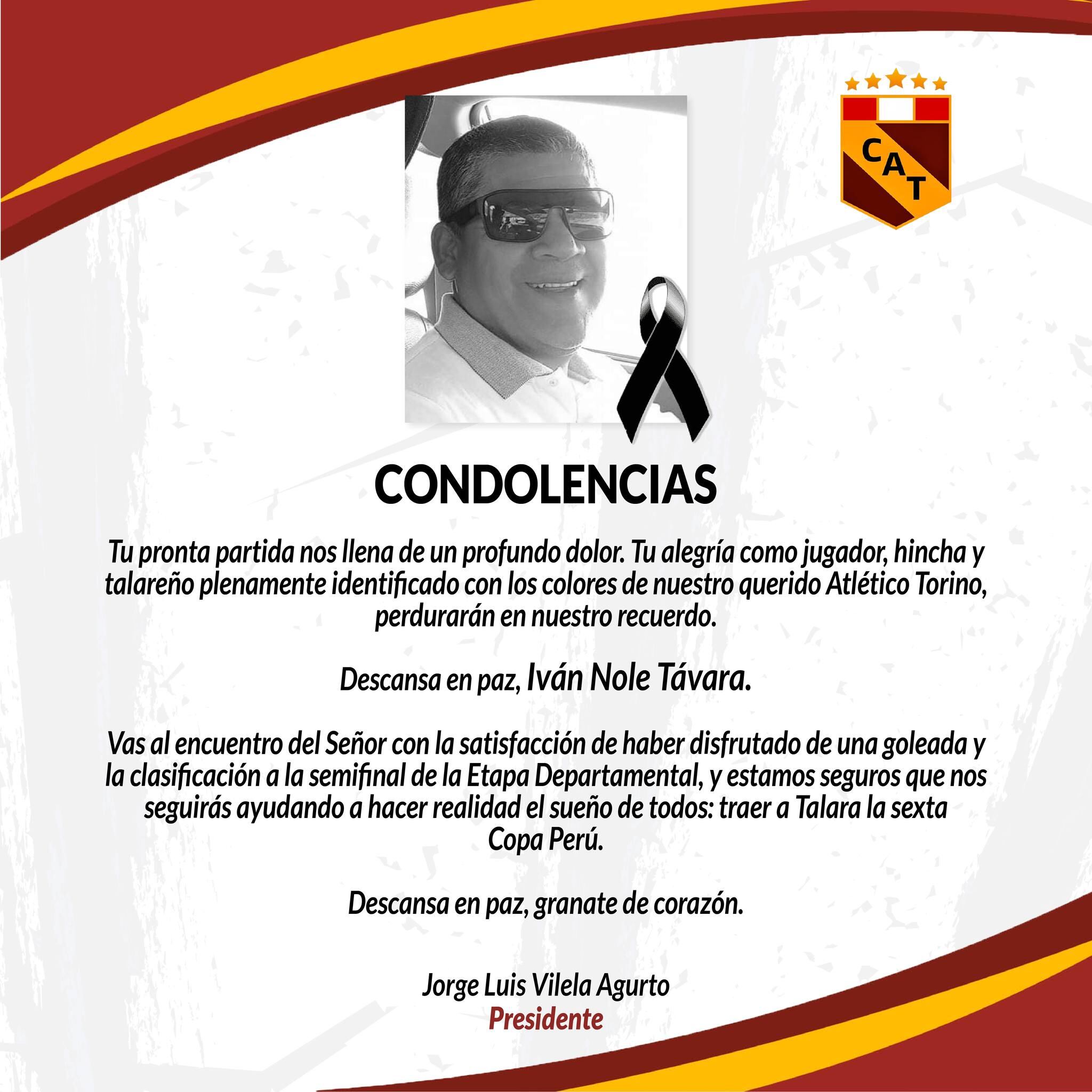 El club del que era hincha expresó sus condolencias.