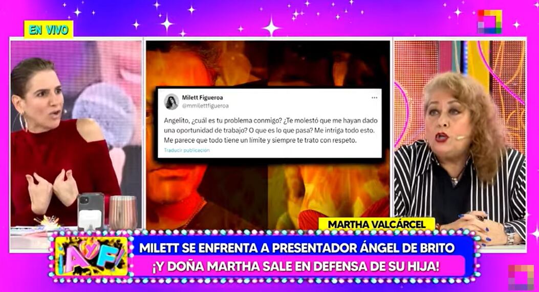 Gigi Mitre enfrentó a Martha Valcárcel por estadía de Milett Figueroa en Argentina.