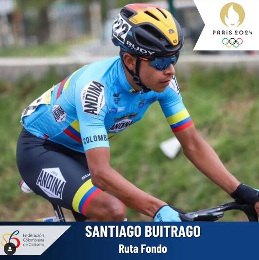 El bogotano hará parte junto a Daniel Felipe Martínez en la prueba de fondo de ciclismo de ruta para Colombia en París 2024 - crédito @fedeciclismocolombia / Instagram