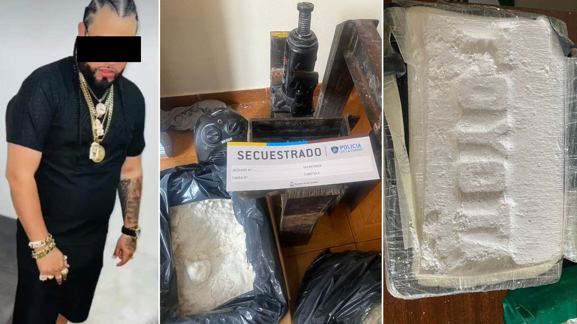 Un narco dominicano prensaba ladrillos de cocaína en su departamento de Avellaneda