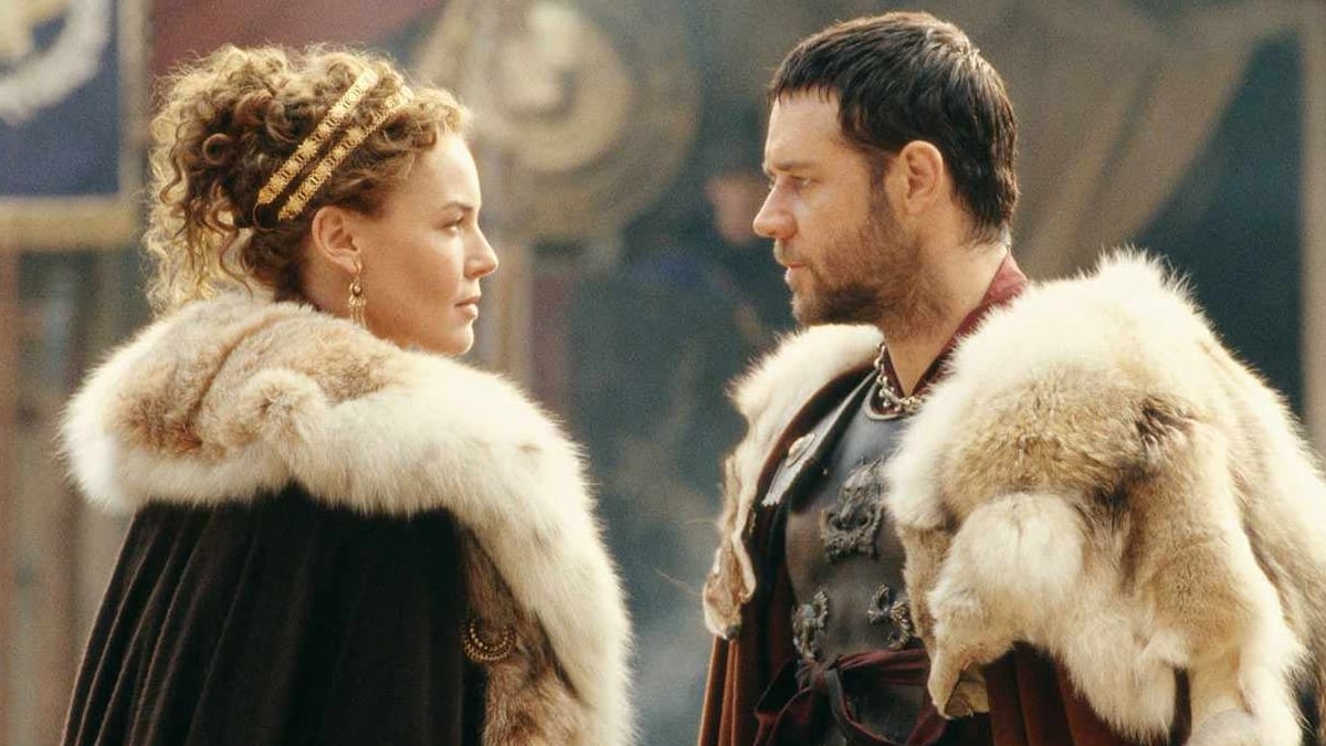 Connie Nielsen y Russell Crowe en una escena de 'Gladiator'