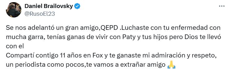 Varios de sus compañeros continúan enviando sus condolencias a la familia de André Marín.