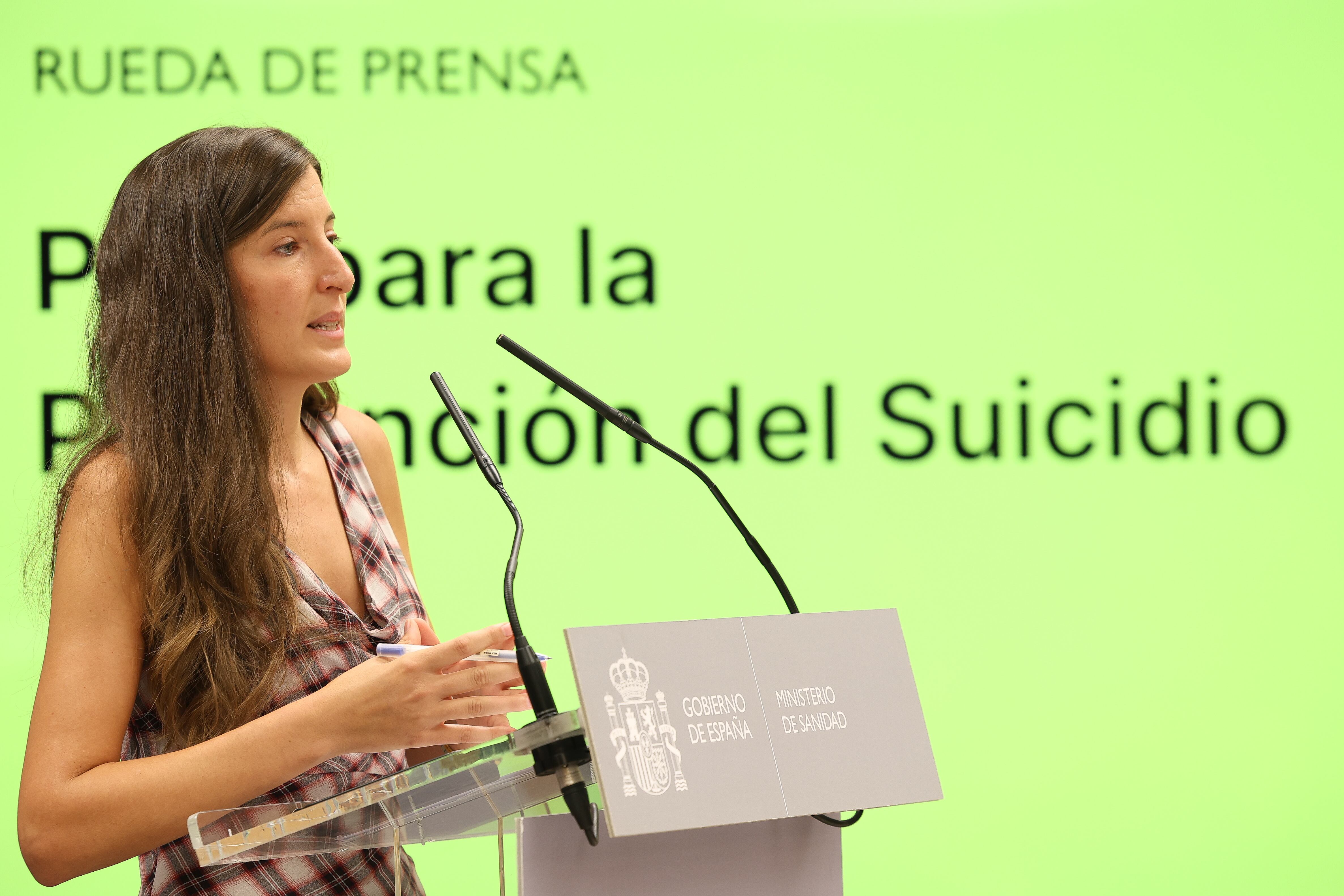 La Comisionada de Salud Mental del Ministerio de Sanidad, Belén González, presenta ante los medios de comunicación el Plan para la Prevención del Suicidio, en la sede del Ministerio, a 9 de septiembre de 2024, en Madrid (España). (Marta Fernández / Europa Press)