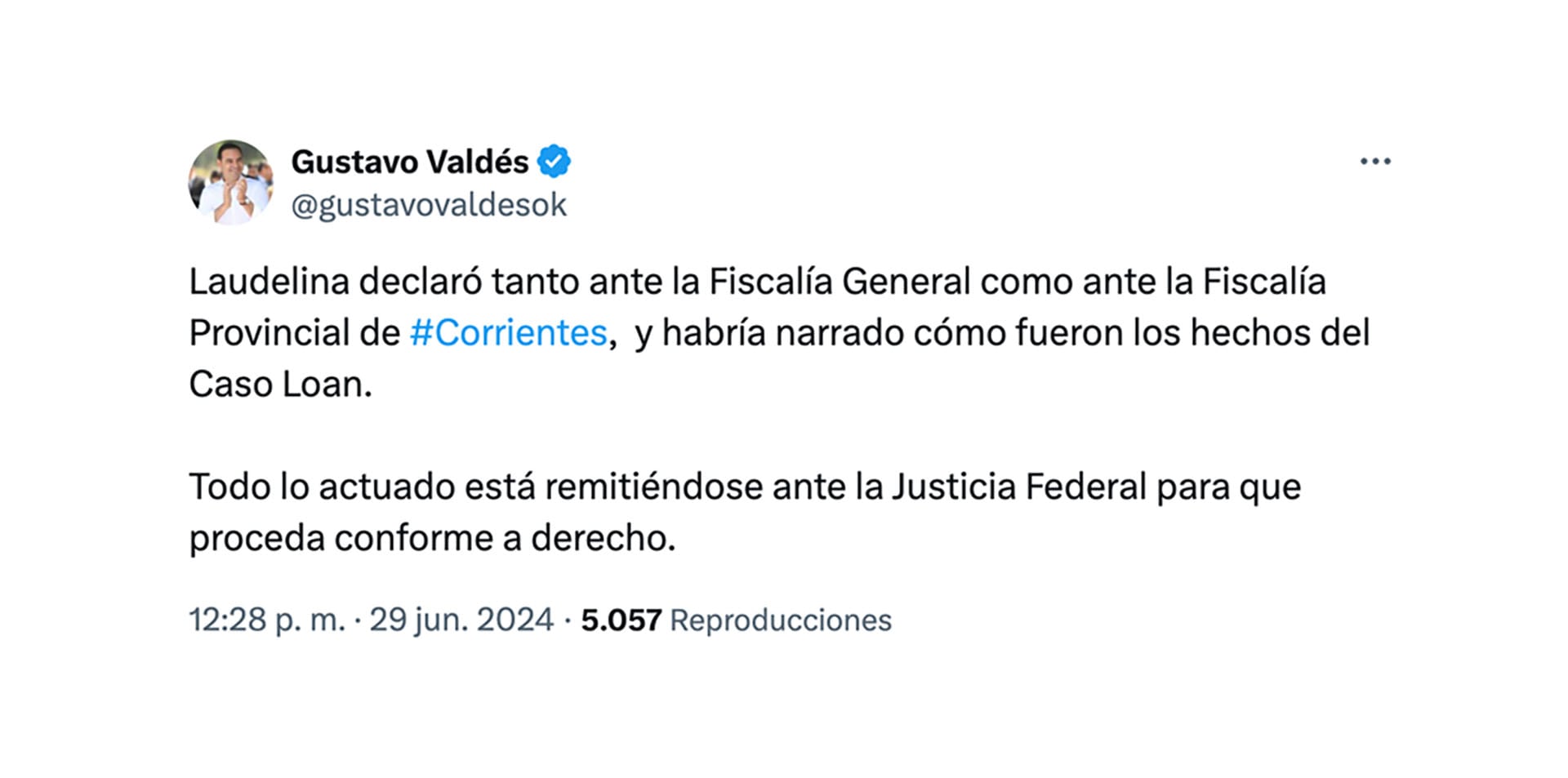 tuit gustavo valdes caso loan nuevo