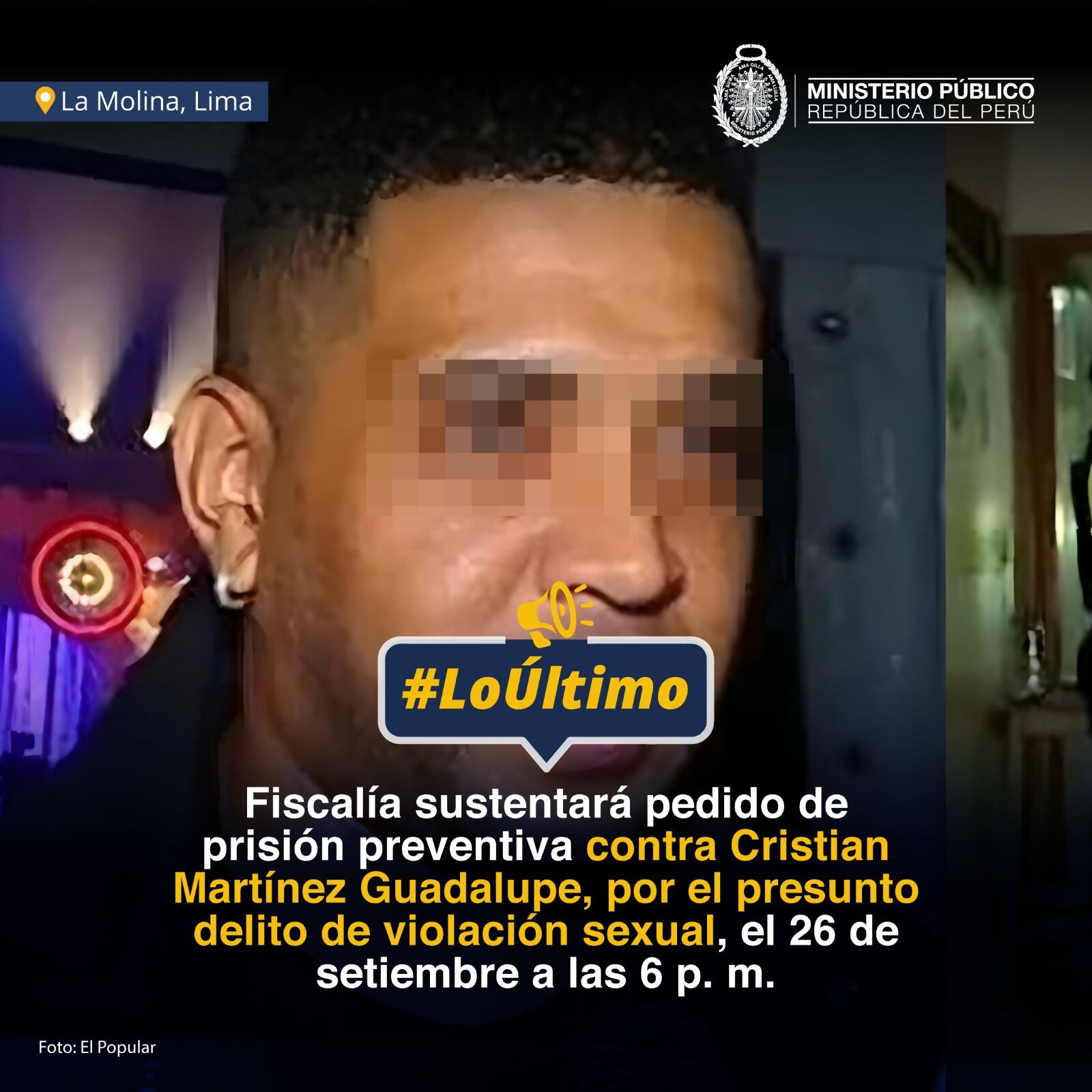 Fiscalía solicitó nueve meses de prisión preventiva para Cristian Martínez Guadalupe. Twitter/Ministerio Público