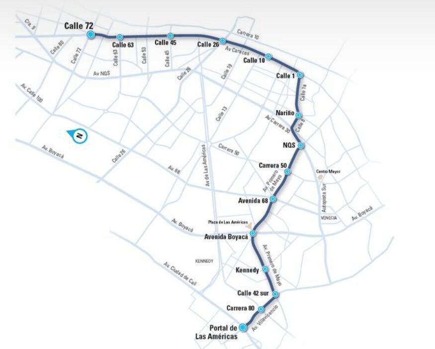 Este es el trazado de la primera línea del Metro de Bogotá - crédito Alcaldía de Bogotá