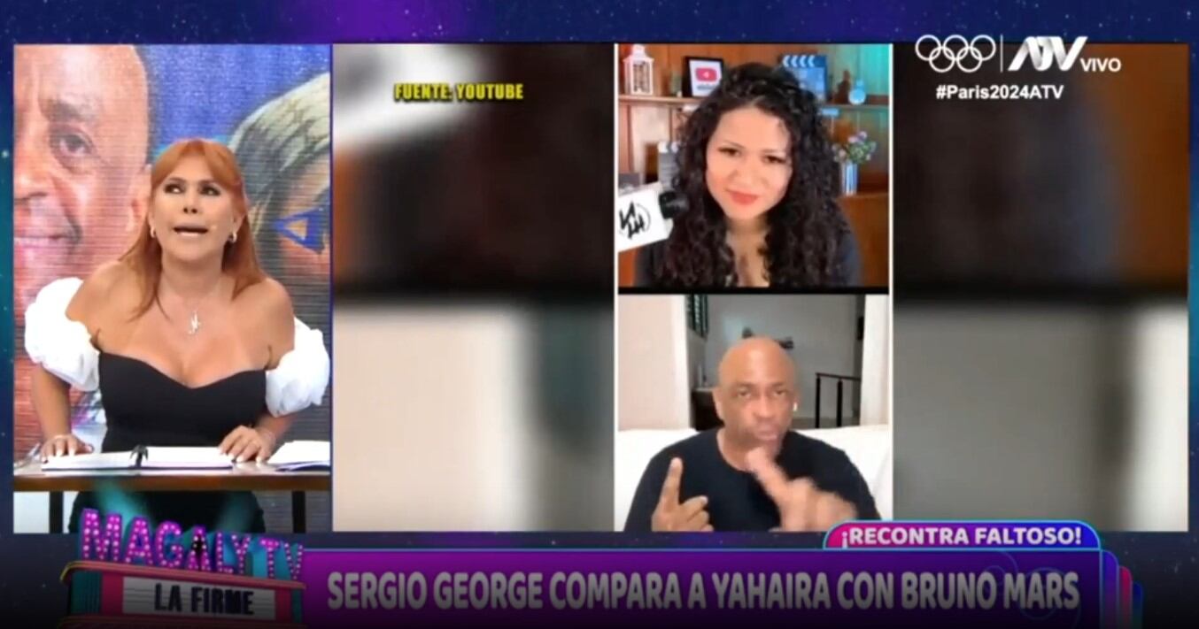 Sergio George compara a Yahaira Plasencia con Bruno Mars: “¿Se le escapó un tornillo o está enamorado de ella?”. (Captura: Magaly TV La Firme)