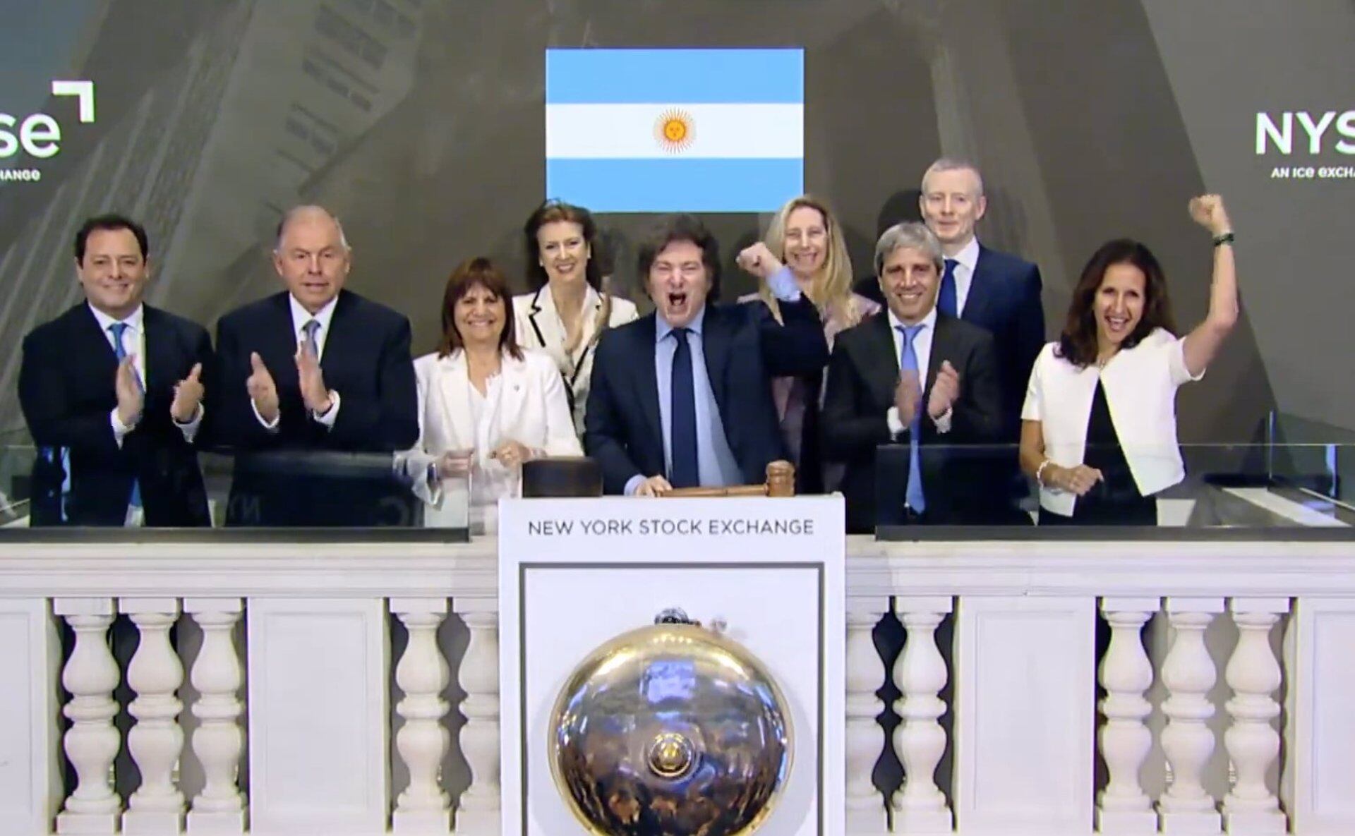 23/09/2024 El presidente argentino, Javier Milei, en la sede de la Bolsa de Nueva York.