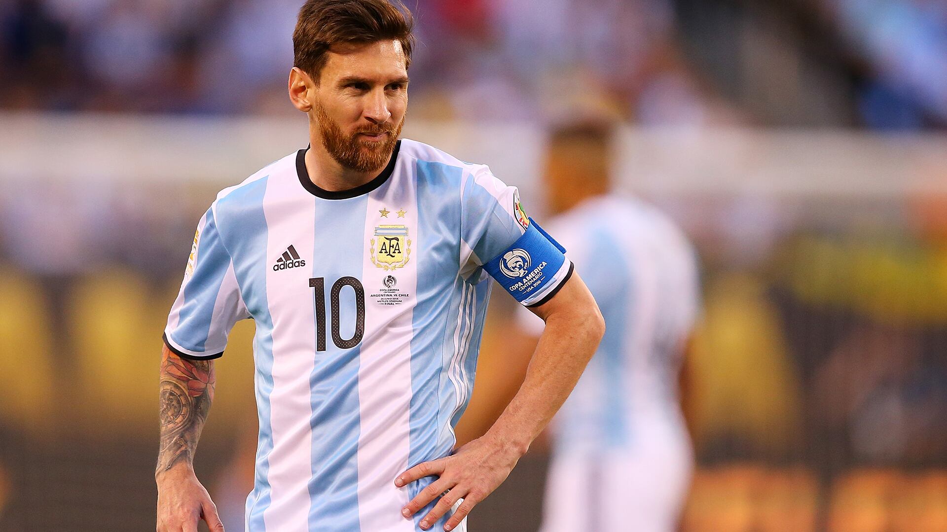 Con barba tupida durante la Copa América del 2016