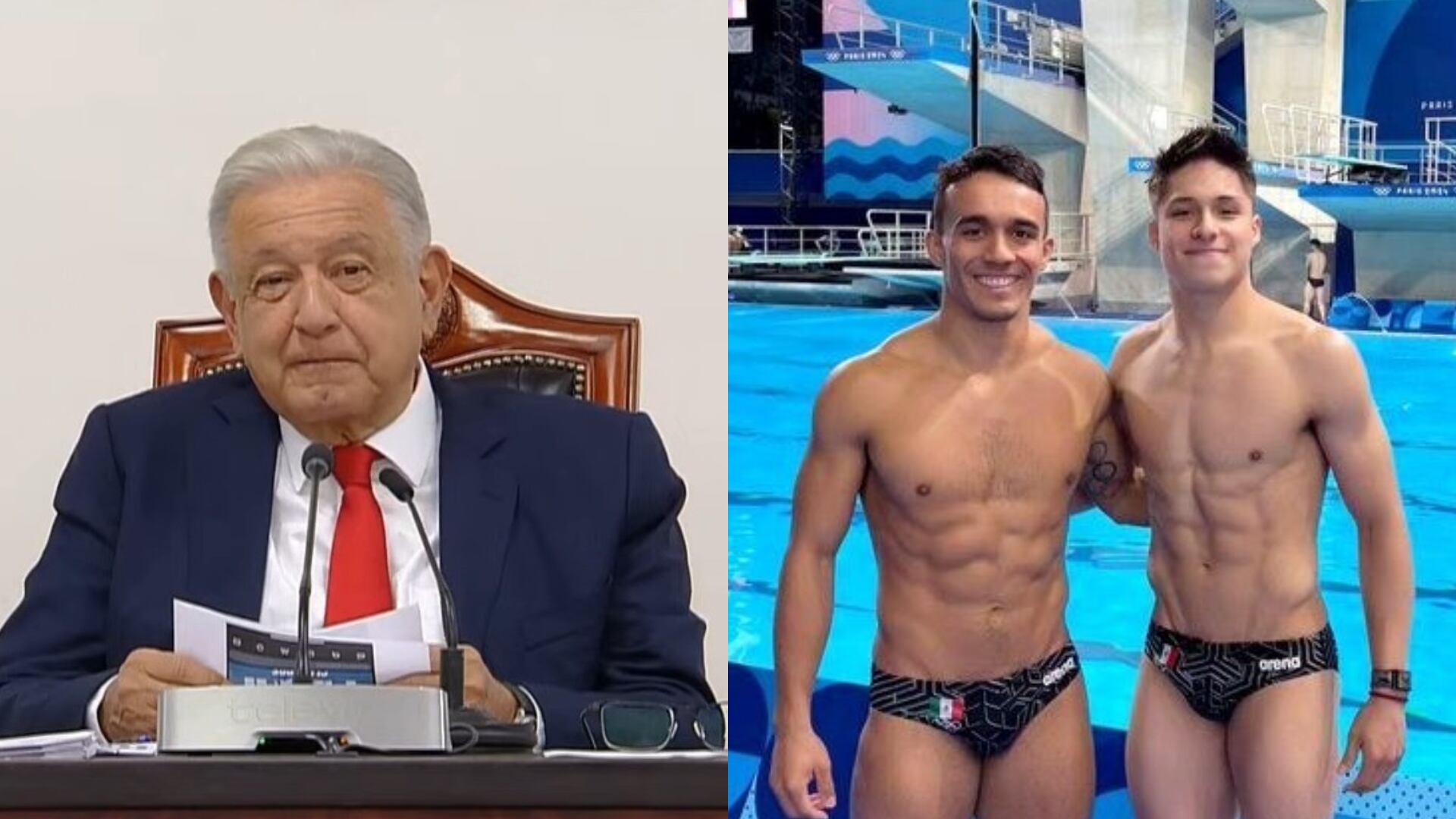 AMLO celebró que Osmar Olvera y Juan Celaya ganaron medalla de plata. | Gobierno federal /  Twitter @MParis2024