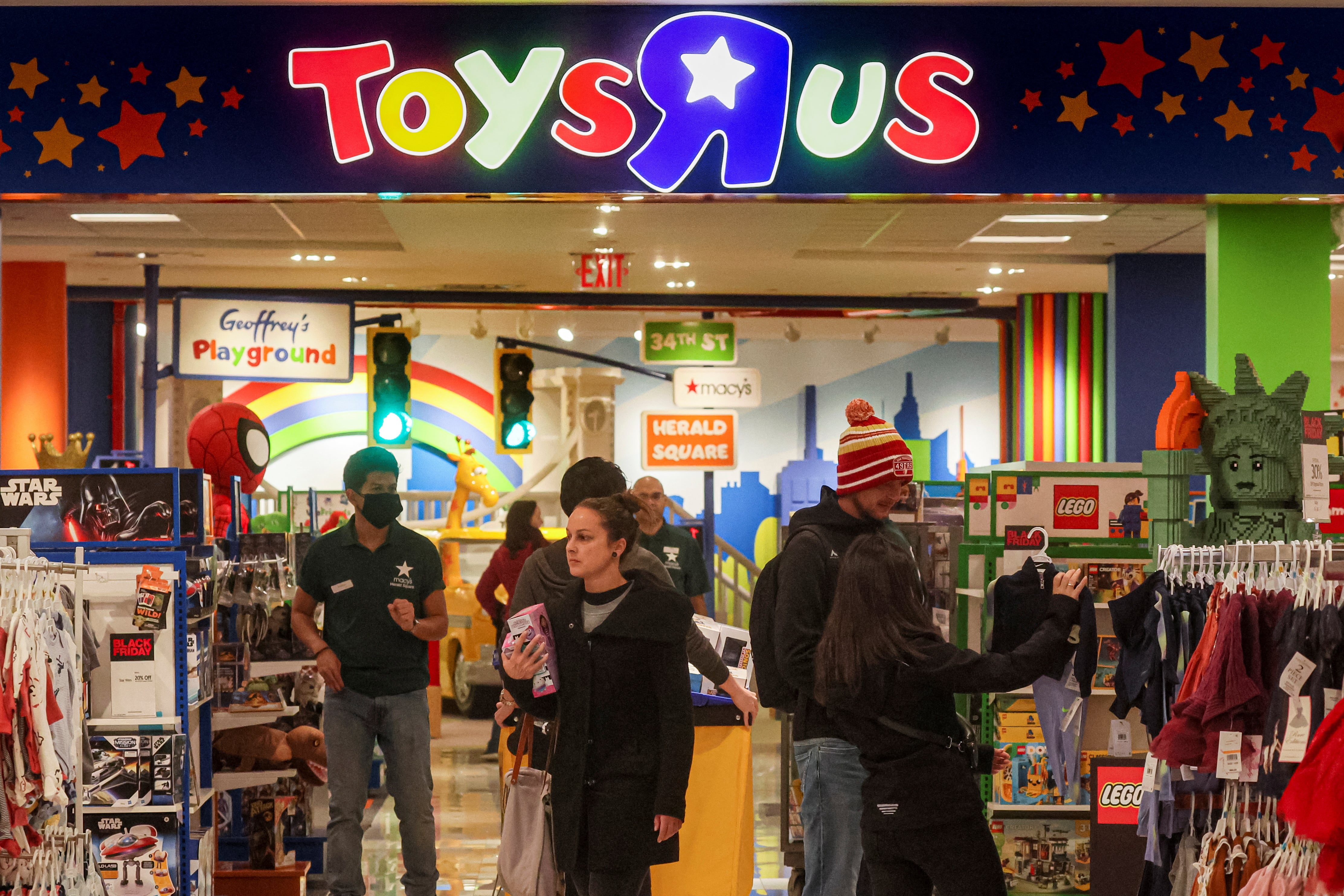 People shop at the Toys R Us store in Macy's Herald Square during Black Friday sales in New York City, U.S., November 25, 2022. REUTERS/Brendan McDermid