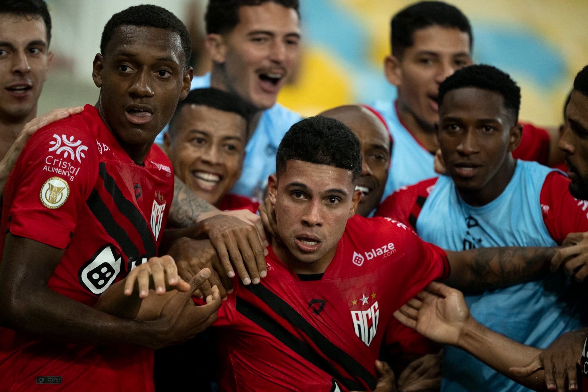 Mateo Zuleta marcó su primer gol con Atlético Goianiense en 14 partidos con la camiseta rojinegra - crédito Atlético Goianiense/X