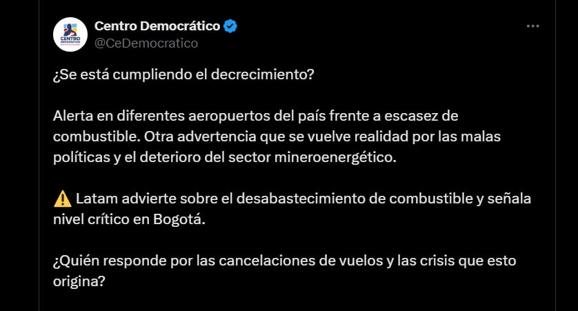 Centro Democrático en X