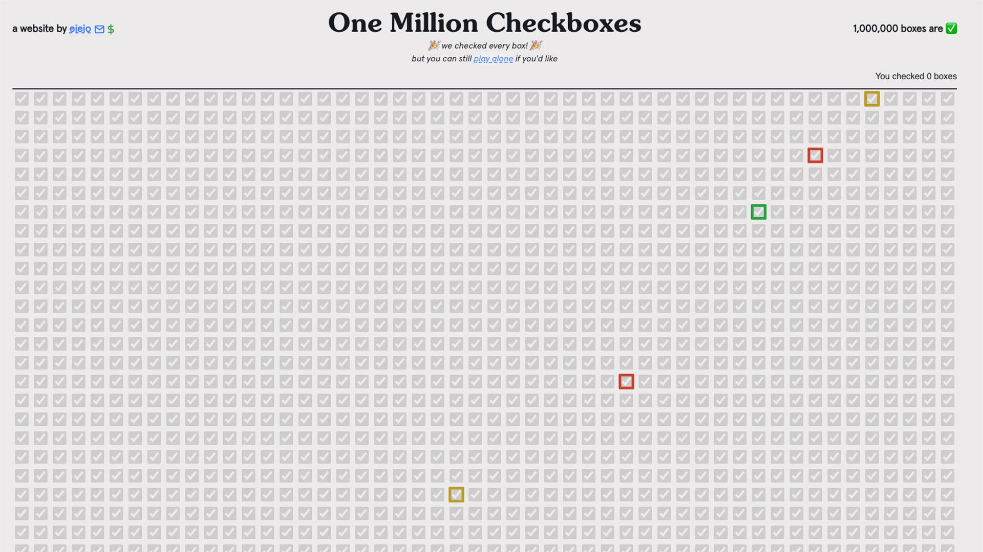 One Million Checkboxes