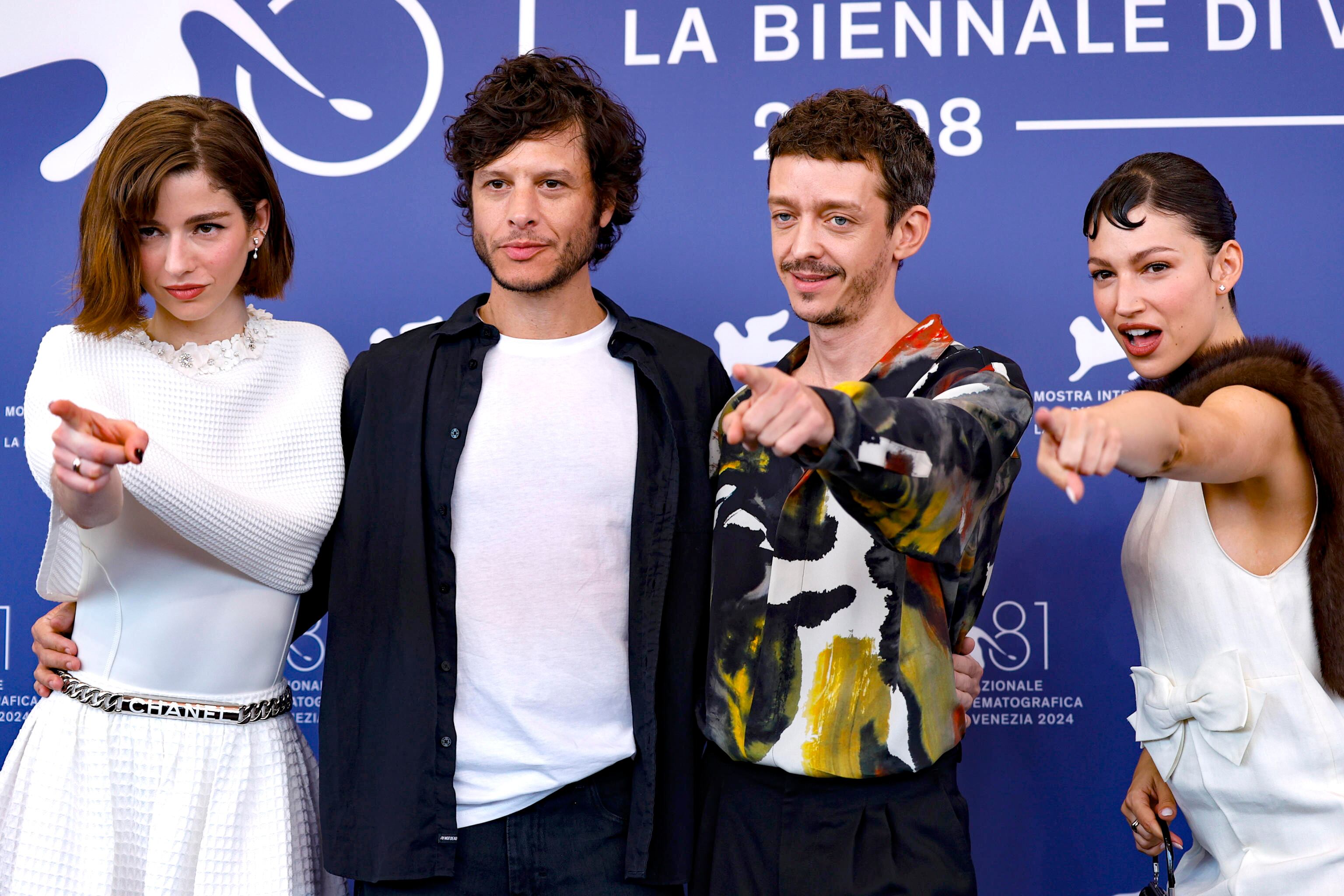 Los actores Mariana Di Girolamo, el director Luis Ortega, Nahuel Pérez Biscayart y Ursula Corberó. (Fabio Frustac/EFE/EPA)