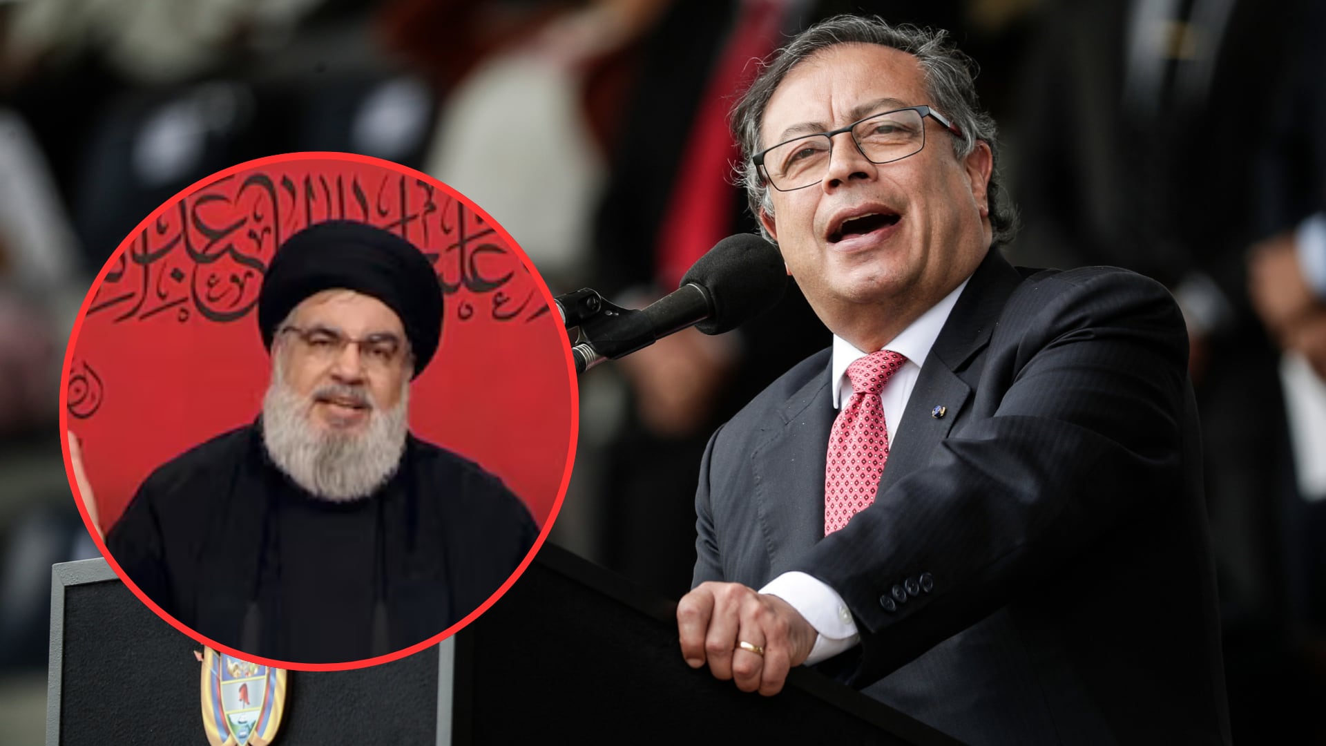 Gustavo Petro y Hassan Nasrallah