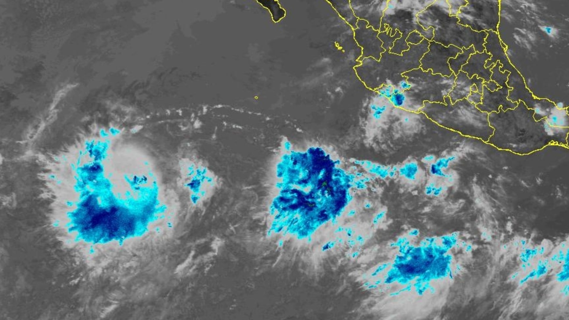 Vista satélite de la Tormenta Tropical Gilma