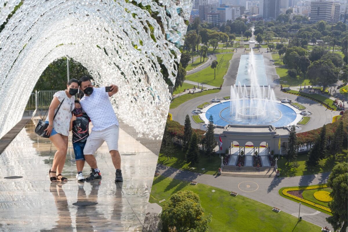 Diviértete en familia o con los amigos en este lugar lleno de luces y juegos con agua. Créditos: Circuito Mágico del Agua del Parque de la Reserva.