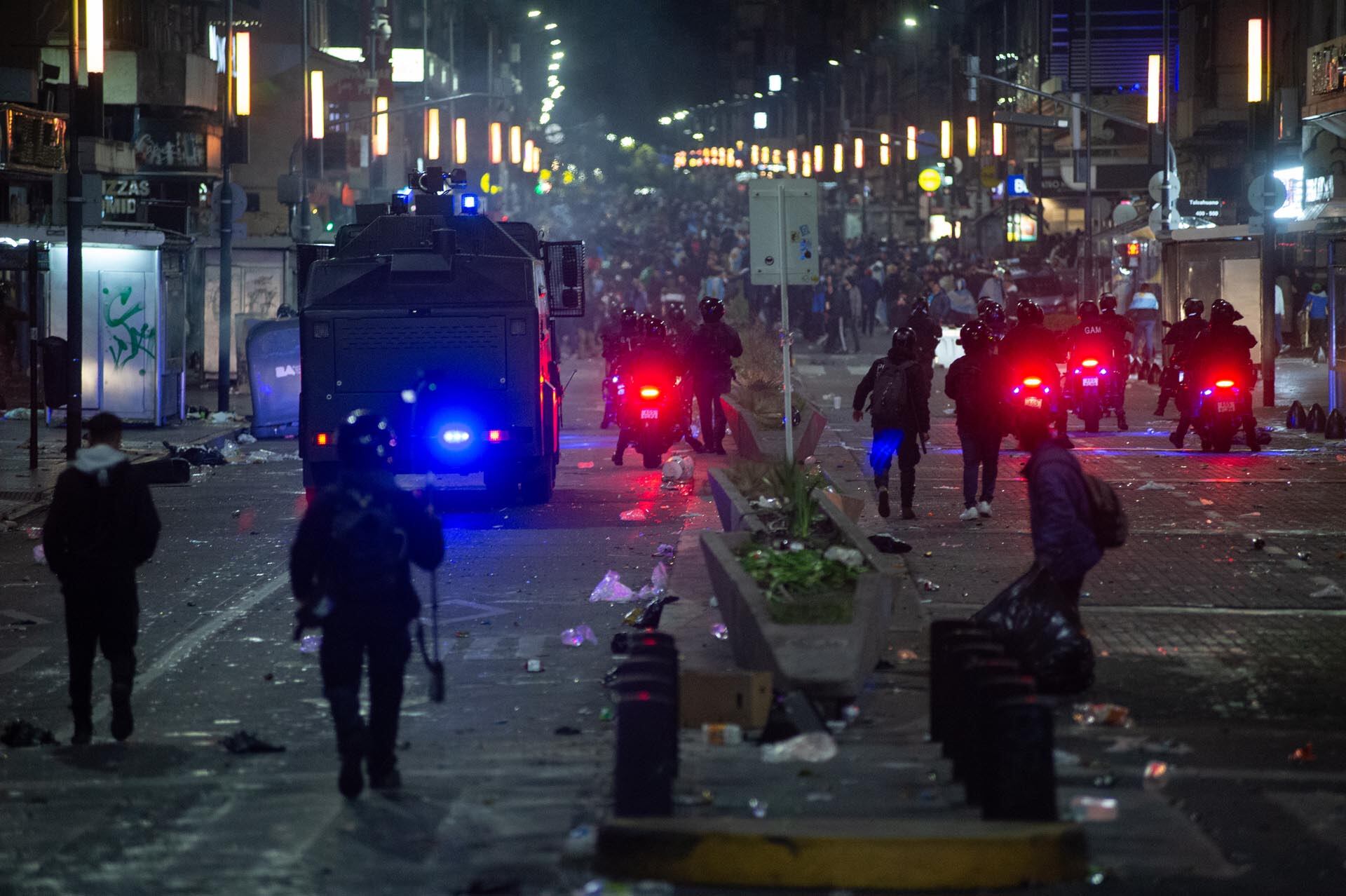 Incidentes en el Obelisco durante los festejos por el bicampeonato de la Copa América