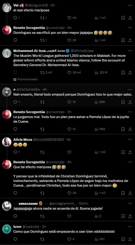 Revelaciones de Pamela López sobre Melissa Klug y Christian Cueva generan una ola de memes en redes. “El real efecto mariposa”. (Captura: 'X')