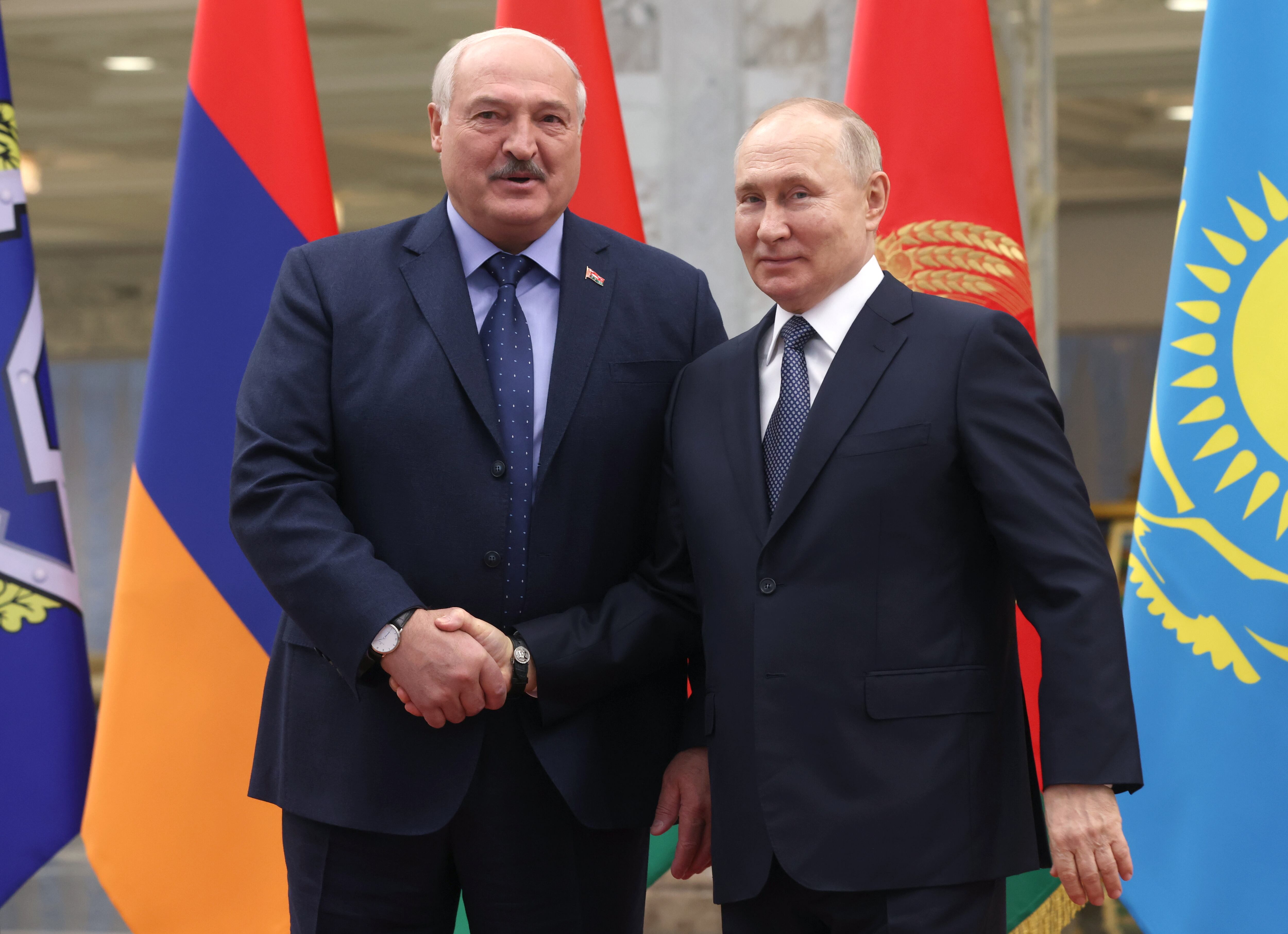 El dictador bielorruso Alexandr Lukashenko es el principal aliado de Vladimir Putin en Europa (EFE/EPA/KONSTANTIN ZAVRAZHIN / KREMLIN / POOL) 