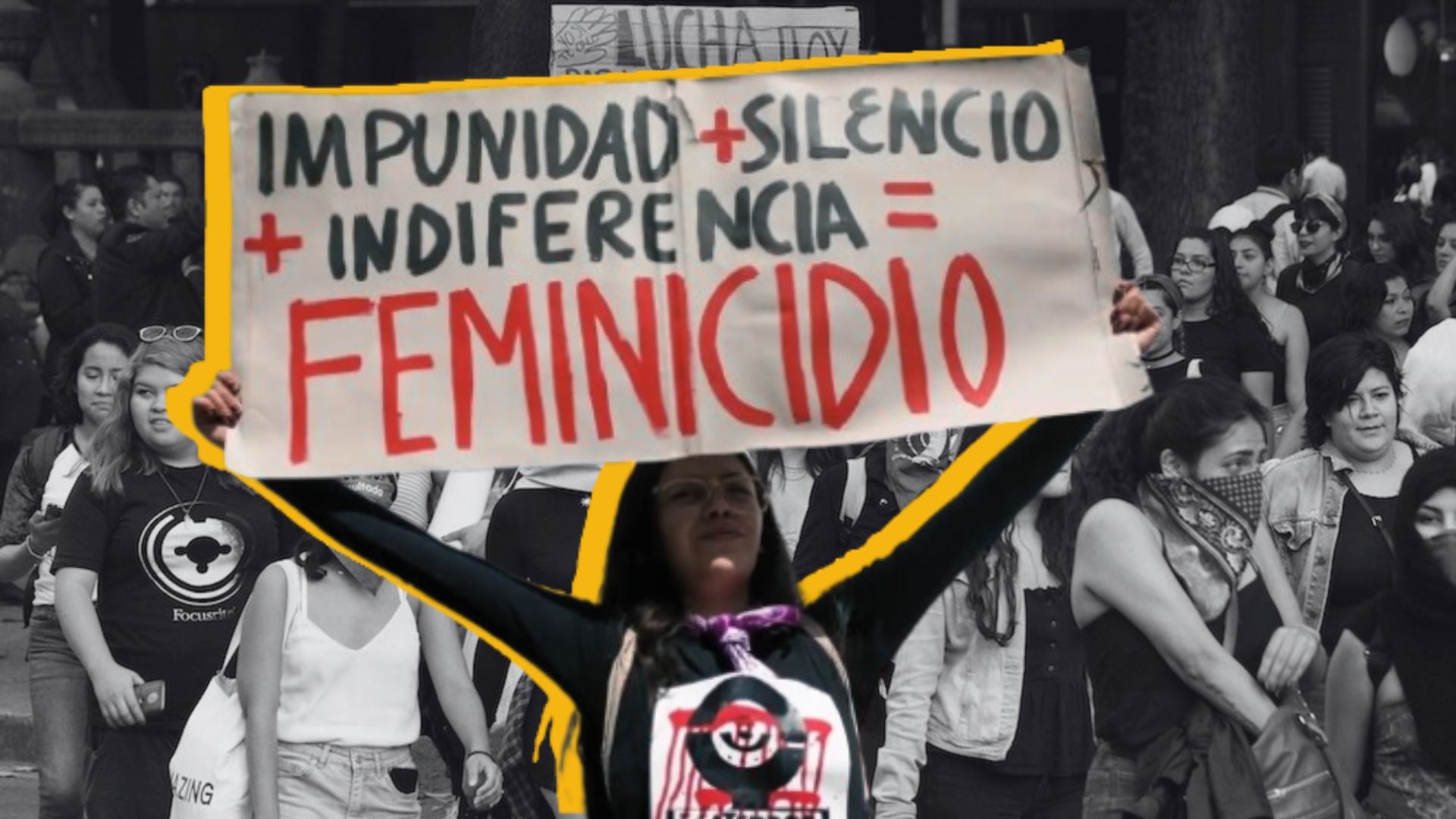 Carteles en contra del feminicidio.